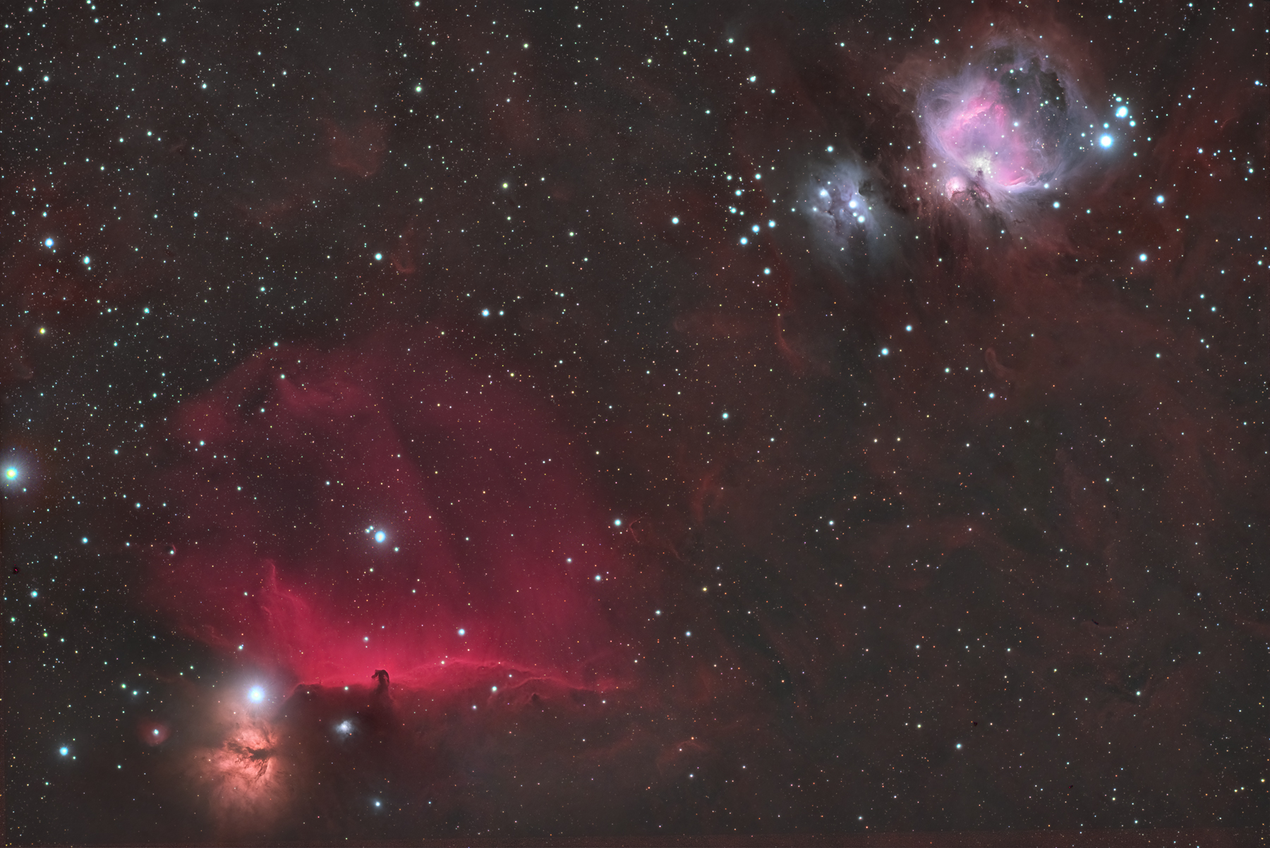 Widefield IC434,M42,NGC1977